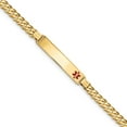 thumbnail image 1 of 14K Yellow Gold bracelet Medical Curb Alert Red 7 in 7.8 mm 5.5, 1 of 3