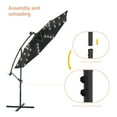 thumbnail image 6 of Sonerlic 10ft LED Outdoor Patio Offset Hanging Umbrella w/ Steel Frame for Yard, Poolside and Deck,Black, 6 of 7