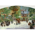 thumbnail image 2 of Abel-Truchet, Louis 32x23 Gold Ornate Wood Framed with Double Matting Museum Art Print Titled - At the Chalet du Chateau de Madrid-in the Bois de Boulogne, 2 of 4