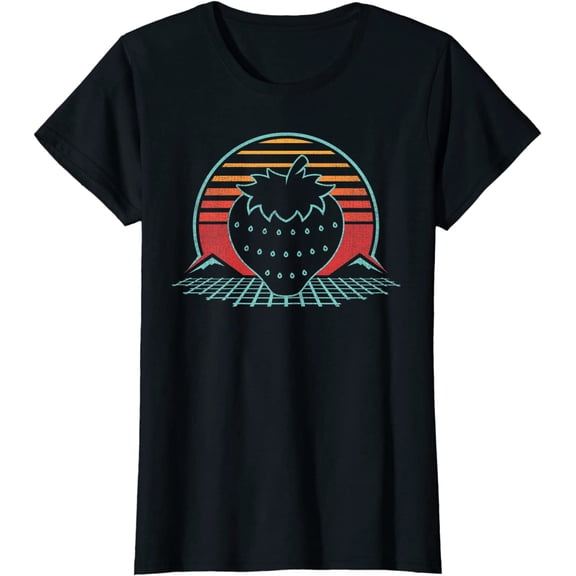 Strawberry Fruit Lover Retro Vintage 80s Style Gift T-Shirt
