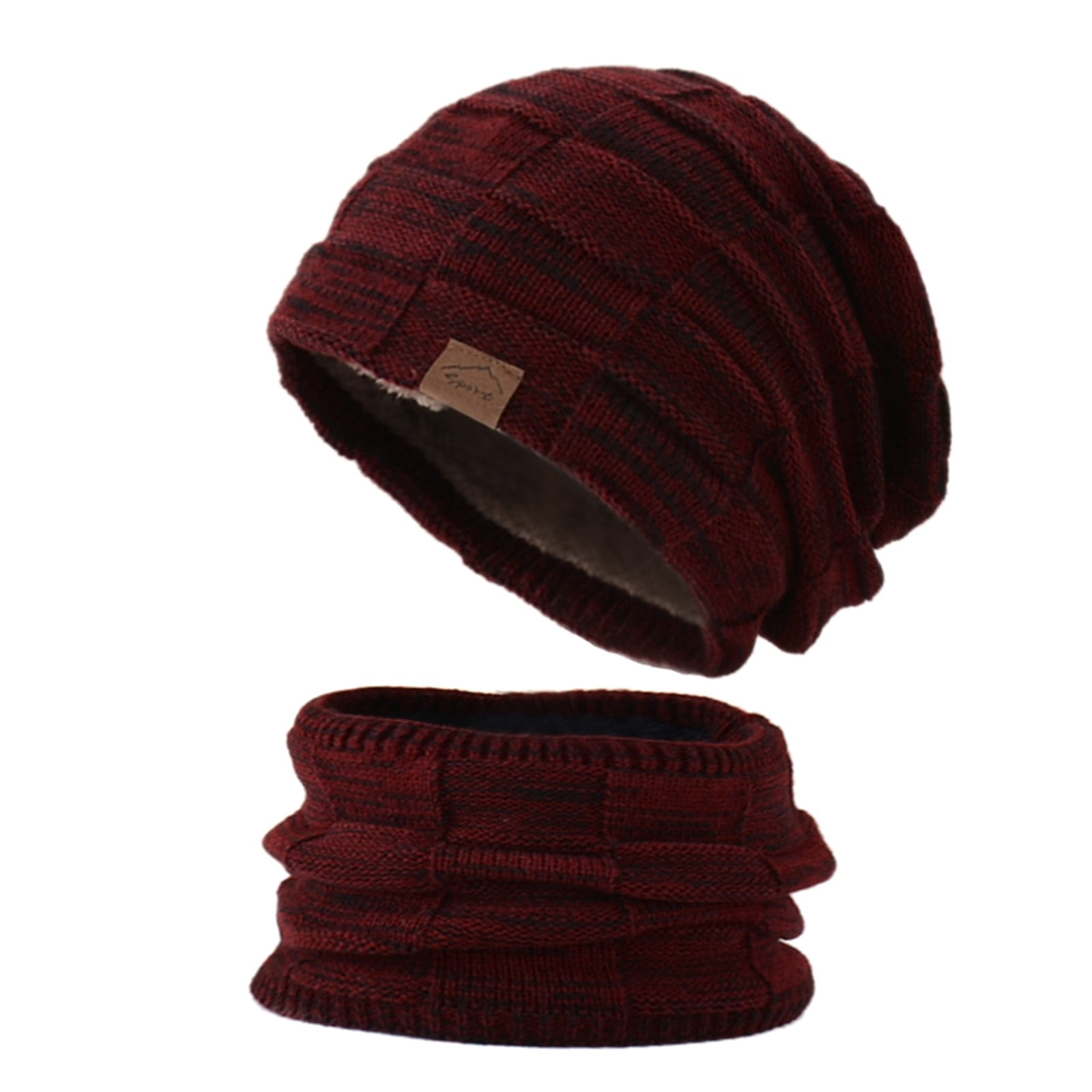 Tanhomme Wind-Resistance Winter,Fleece Ski Covers,Warm Face-Cover Hat Cap Scarf Men's Women's Winter Knitted Fleece Windproof Hood Scarf Coif Winter Knit Hat Warm Hats