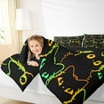 thumbnail image 4 of jejeloiu Cartoon Cat Full Size Comforter Sets,Neon Stripe Kitten Bedding Comforter Set,Colorful Ombre Bedding Sets For Girls Boys,Super Cozy Room Decor Reversible,3 Pieces, 4 of 8