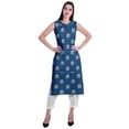 thumbnail image 5 of Moomaya Peter Pan Collar Sleeveless Kurta With Pants 2-Pcs Ethnic Suit Set For Women, 5 of 7