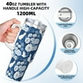 thumbnail image 3 of Sikiie Rose Flowers Insulated Stainless Water Bottle Lid Travel Mug Cup Insulated Tumblers Cup 40oz Ice Bully With Handle, 3 of 8