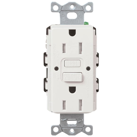 Receptáculo Lutron CAR-15-GFST-WH Claro 15A con autodiagnóstico, blanco