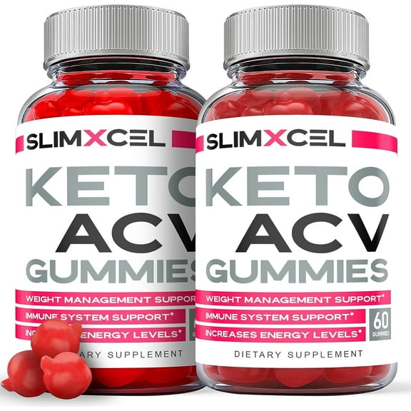 (2 Pack) Slimxcel Keto ACV Gummies - Apple Cider Vinegar Supplement for Weight Loss - Energy & Focus Boosting Dietary Supplements for Weight Management & Metabolism - Fat Burn - 120 Gummies