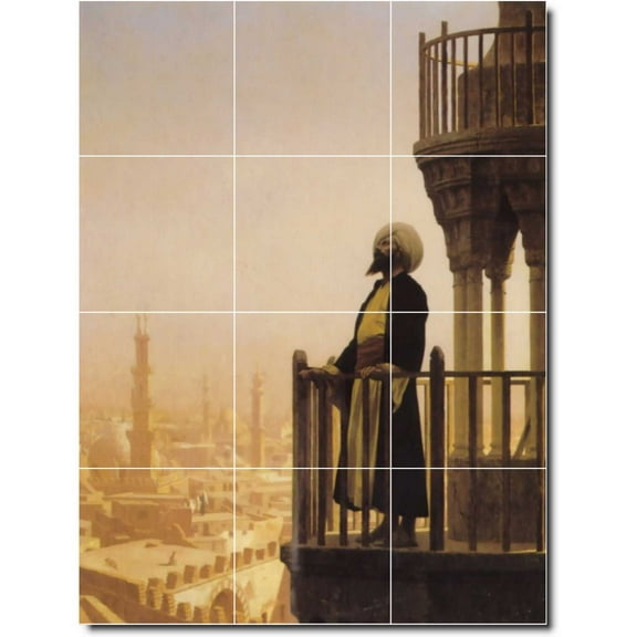 Ceramic Tile Mural-Lawrence Alma-Tadema Historical Shower Tile Mural 20. 12.75" w x 17" h using (12) 4.25 x 4.25 ceramic tiles