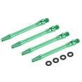 thumbnail image 1 of Ejes de dardos de aluminio Uxcell, accesorios de reemplazo con roscas 2BA y anillos de goma para puntas de acero, verdes de 48 mm, 1 of 5
