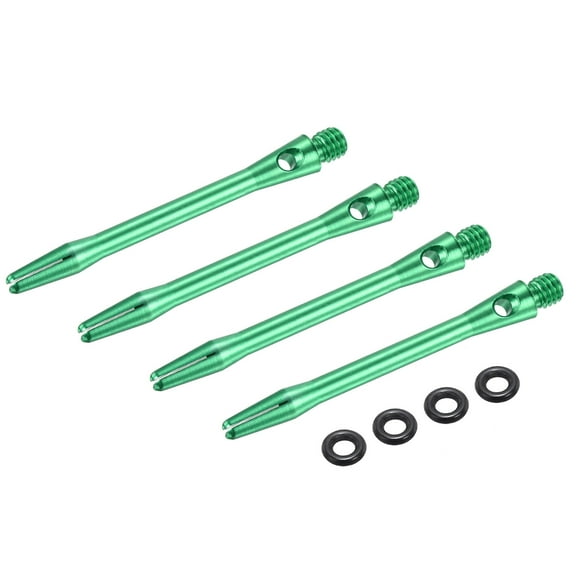 Ejes de dardos de aluminio Uxcell, accesorios de reemplazo con roscas 2BA y anillos de goma para puntas de acero, verdes de 48 mm