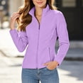 thumbnail image 6 of IUYRTFE Women's Fleece Zip-Up Jacket Stand Collar Long Sleeve Casual Coat with Pockets, 6 of 7