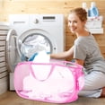 thumbnail image 2 of HEETLY 76L Collapsible Laundry Basket, Pop Up Mesh Laundry Hamper with Handles, Reinforced Steel Ring & Upgraded Durable Material, Foldable Laundry Basket for Dorm Travel Bathroom, 2 of 6