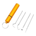 thumbnail image 4 of Juego de 4 palillos Zulema con Tubo de almacenamiento Limpiador de dientes Oro, 4 of 7
