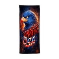 thumbnail image 2 of Boovnll American Flag Beach Towel Red White Blue Stars Stripe Microfiber Beach Towels, Absorbent Quick Dry Sand Free Beach Towel for Beach Yoga Pool Beach Towels Oversized, 31x63", 2 of 6