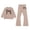 Khaki, variant on XEGLSBU Girls Valentines Day Outfit 7/8 Girls Long Sleeve Top and Flare Pants with Bow Print Two Piece Outfit for Toddler and Kid Black Size 5-6 Years