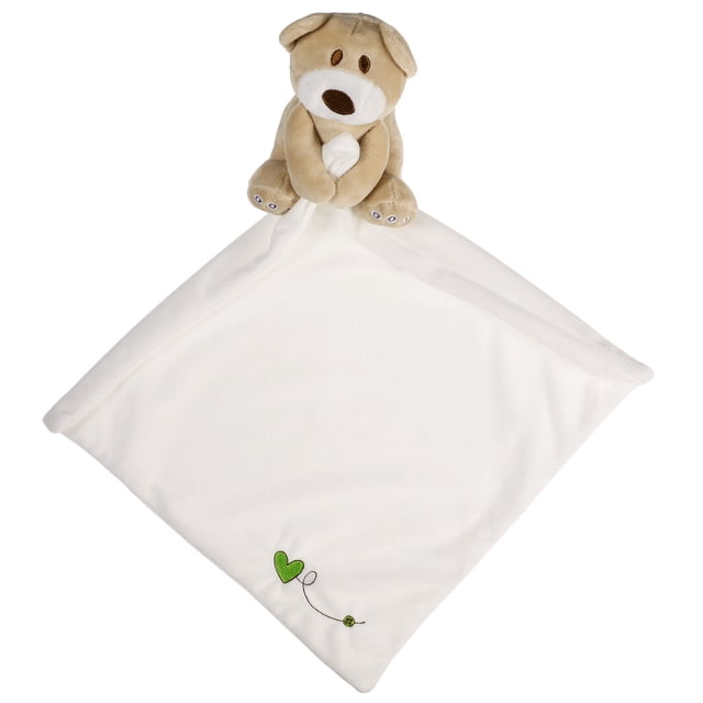 YeahiBaby Adorable oso manta de seguridad adorable animal de peluche edredón de bebé juguete calmante (blanco)