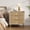 White+Original Wood Color, variant on Modern 3 Drawer Dresser for Bedroom with Gold Handle, Wood Double Chest of Drawers and Storage Organizer for Living Room, Hallway, Entryway