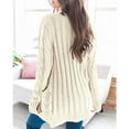 thumbnail image 3 of Women Winter Sweater Cardigan Long Sleeve Open Front Button Down Knitwear Coat With Pocket, 3 of 7