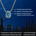 thumbnail image 2 of Gem Stone King 14K Yellow Gold Persian Blue Moissanite Pendant Necklace for Women | 1.38 Cttw | Gemstone Birthstone | Oval 8X6MM | With 18 inch Chain, 2 of 6