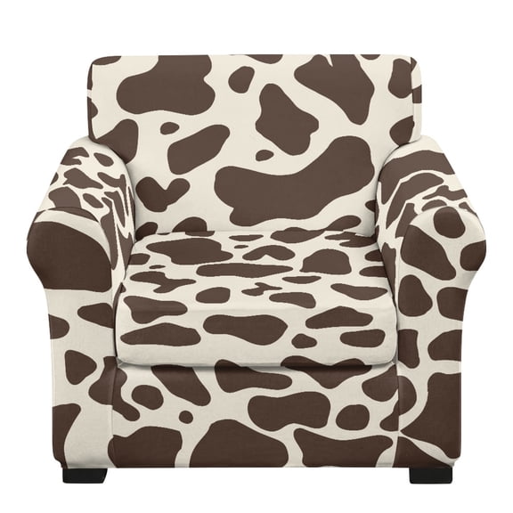 FUIALDOLG Cow Sofa Covers for Living Room, 2 Piece Armchair Couch Covers Elastane Chair Cushion Cover Non-Slip for Pet