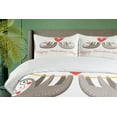 thumbnail image 4 of Ambesonne Sloth Duvet Cover Sets, Tropical Animals, 2-King, Warm Taupe Vermilion, 4 of 7