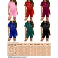 thumbnail image 4 of Innerwin Ensemble de Jogging à Manches Courtes pour Femmes Tenue de Course Taille Élastique Confortable Rouge Vin P, 4 of 4
