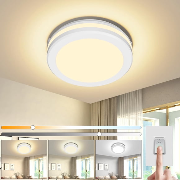 Lampara de Techo LED, JSXing Luz de Techo 20cm 18w Impermeable IP65 3000k/4000k/5000k,Luces de Techo Led Regulables para Recámara, Comedor, Cocina, Baño, Balcón, Inter