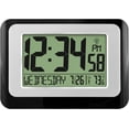 thumbnail image 1 of baomifa-W88631 Digital Atomic Black Wall Clock with Temperature, 1 of 4