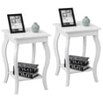 thumbnail image 1 of Gymax Ensemble de 2 Tables d'Appoint Table d'Extrémité de Sofa Table de Nuit Table Basse avec Tablette Blanc, 1 of 10