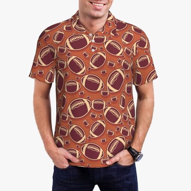 Fotbe American Football1 Camiseta Polo de Golf para Hombre con Estampado – Camisa Deportiva Transpirable con Cuello Abotonado-X-Large