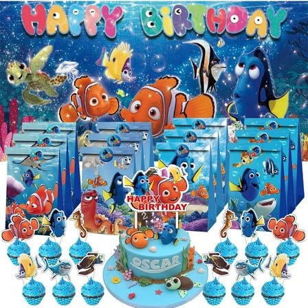 Finding Nemo Treat Bags Candy Decorations Party Favor Supplies Birthday Cake Topper Backdrop Banner