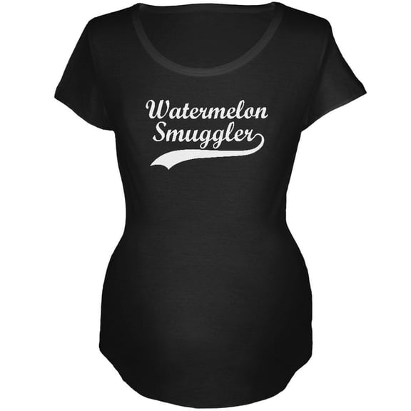 Watermelon Smuggler Black Maternity Soft T-Shirt - Medium