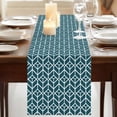 thumbnail image 3 of Table Runners 72 Inches Long Dress Scarves, Geometric Farmhouse Kitchen Table Runner, Coffee Tablerunners, Modern Abstract Lines Texture Teal 14x72 Inch, 3 of 9