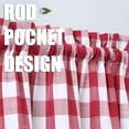thumbnail image 3 of Plaid Valances Curtain, Rod Pocket Thicken Yarn Dyed Buffalo Check Gingham Curtains Valance, 3 of 9
