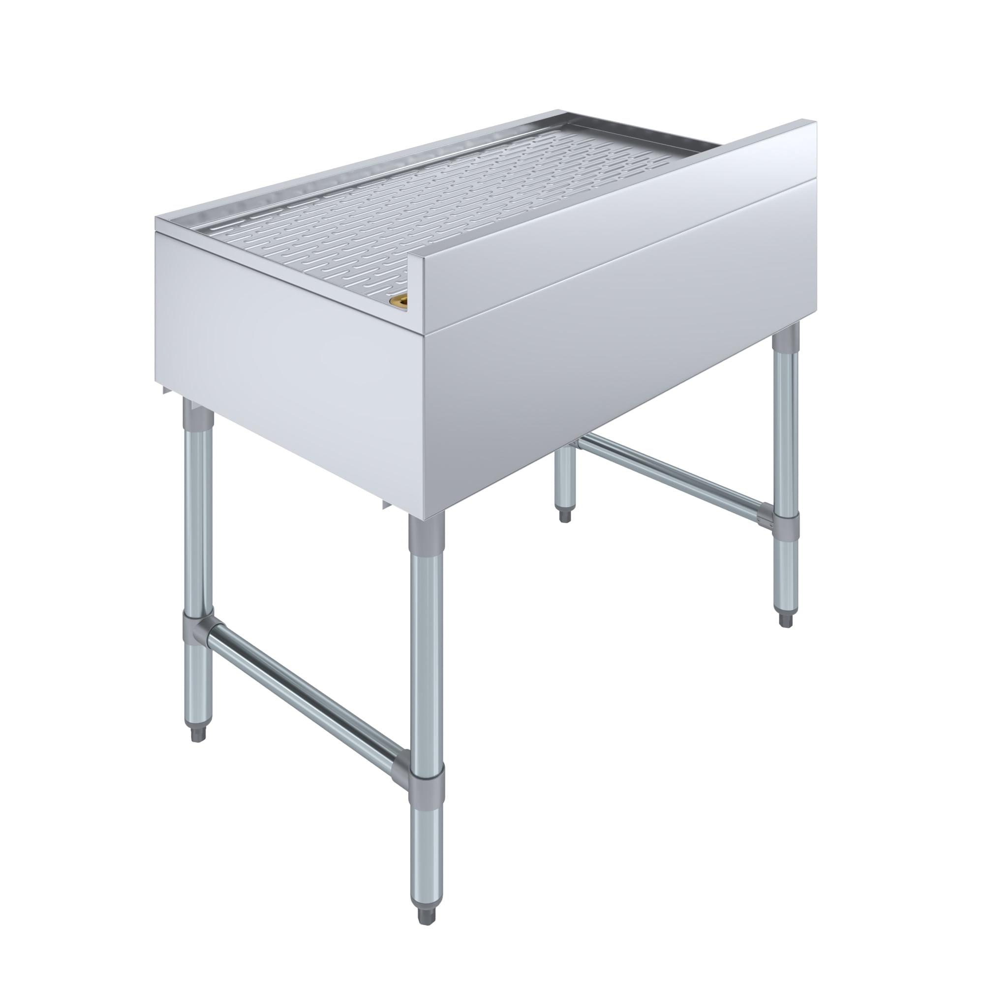 AmGood Underbar Stainless Steel Drainboard 22-1/2 in. x 36 in. x 30 in. H with 3 in. Backsplash