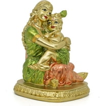 Hindu God Yasoda Krishna Statue - Indian Pooja Yashoda Baby Krishna Idol Murti Figurine Indian God Lord Home Office Temple Mandir Altar Shrine Puja Item Golu Doll Diwali Gift Inida Spiritual Gifts