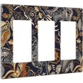 thumbnail image 2 of Nadoabtm Light Switch Covers Paisley Pattern Flower Cashew Flower Plant 3 Gang Rocker Electrical GFCI Decorative Triple Outlet Wall Plate Cover Switchplate for Bedroom Home Decor, 2 of 8