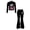 2-Black, variant on WhouRiu Girls Christmas Graphic Outfit Sets Fall Winter Long Sleeve Zip Up Jacket Flared Pants Clothes Set 4-14 Years