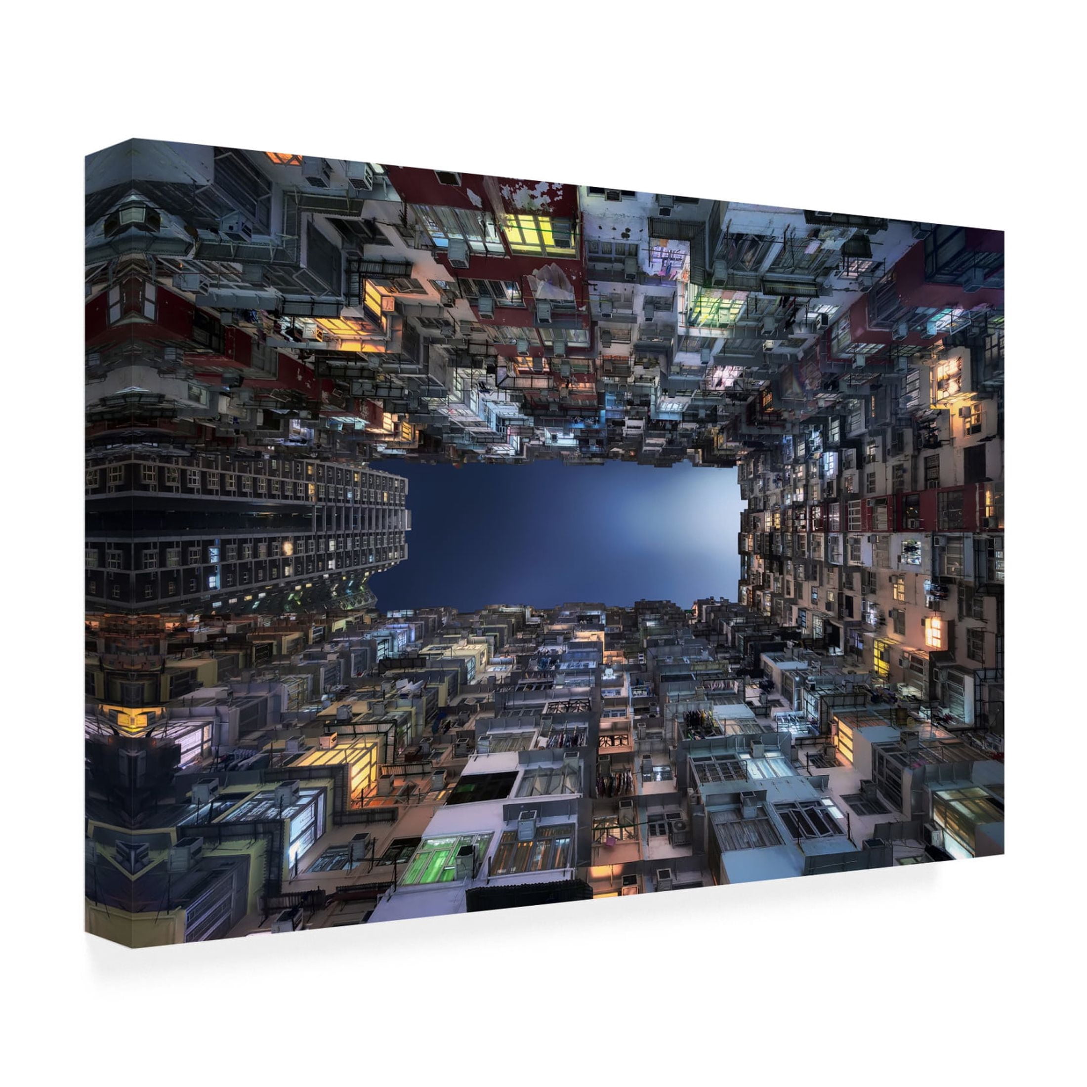Canvas Wall Art - Jesus M. Garcia 'Beehive Buildings' Wall Art for Living Room, Bedroom, or Office Décor by Trademark Fine Art - 47 x 30 Inches