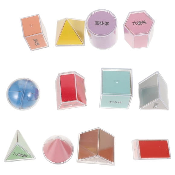 Miangastore Plastic Geometric Set Assorted Color 8Pcs 1.9In Math Teaching Supplies