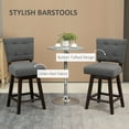 thumbnail image 4 of HOMCOM Swivel Bar Stools Set of 2 Fabric Tufted Counter Height Bar Stools, 4 of 9