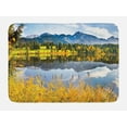 thumbnail image 1 of Nature Bath Mat, Pastoral Countryside Scenery by the Lake with Reflections Alpine Meadow Picture, Non-Slip Plush Mat Bathroom Kitchen Laundry Room Decor, 29.5 X 17.5 Inches, Multicolor, Ambesonne, 1 of 2