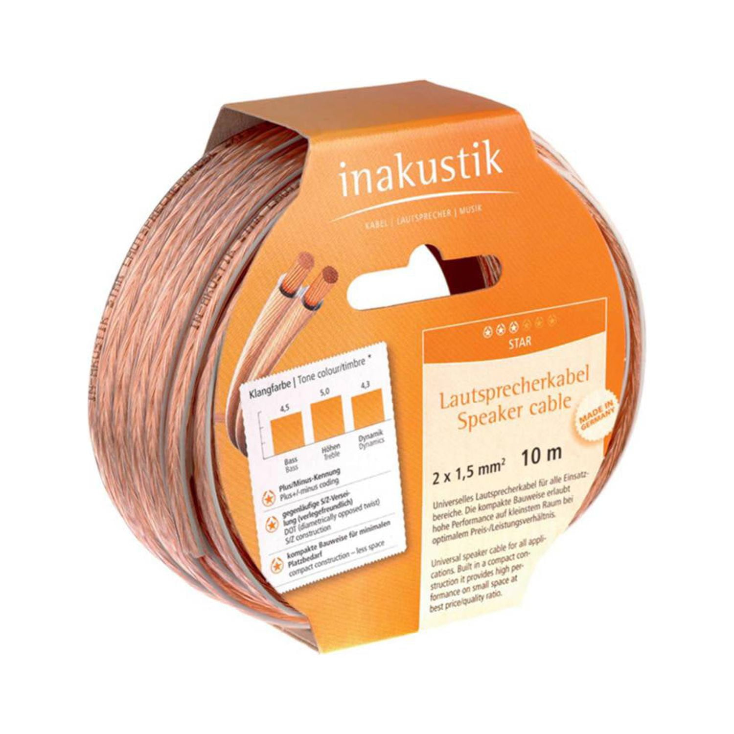 Cable De Parlantes Star 2X1,5 Mm Rollo 10 Mt