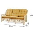 thumbnail image 2 of Malibu Lounge Three-Seater Sofa Natural Rattan Wicker Handmade Design with Light Brown Cushions, Natural Color, 2 of 7