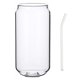thumbnail image 1 of 1 Juego de Vaso de Vidrio Moderno para Agua y Leche con Pajita (Transparente), 1 of 6