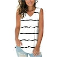 thumbnail image 2 of Mode Femmes Décontracté Col en V Blouse Imprimée Sans Manches T-Shirt Élégant Débardeur d'Été, 2 of 6