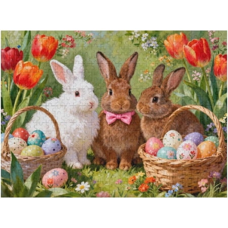 Easter Egg Puzzle for Adults 500 Pieces Jigsaw Puzzles for Adults 500 Piece Challenging Game Creative Kits Impossible Game Family Decoration Puzzle 20.5x15 in