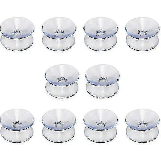 Ventosas de doble cara compatibles con tableros de vidrio para mesas, paquete de 10 ventosas sin gancho para espejos de vidrio antideslizantes de doble cara multifuncionales (20 mm)