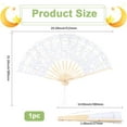 thumbnail image 2 of 1pc Lace Hand Fan Bamboo Tassel Decorative Folding Fans for Party Dancing Decoration White 380x27x61mm, 2 of 9