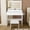 White-B, variant on Vacmaster Large Mirror Vanity Desk with 3-Color Adjustable LED Lighting, Black Modern Makeup Vanity Set with Power Outlet, Hair Dryer Holder & 5 Drawers, Dressing Table for Bedroom