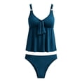 thumbnail image 4 of Mifsaly Womens Bathing Suits Tankinis V-Neck Tie Front Two Piece Swimsuit Adjustable Straps Flowy Swim Tops and Bottoms Swimming Surfing Beach Swimwear XXL, 4 of 8